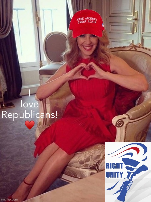 Kylie loves Republicans? Big if true! | I love Republicans! ♥️ | image tagged in maga kylie | made w/ Imgflip meme maker