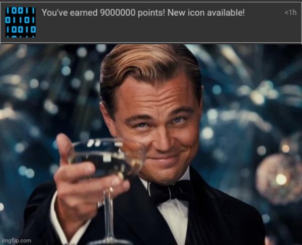 Yay | image tagged in memes,leonardo dicaprio cheers,imgflip points,points,imgflip,icons | made w/ Imgflip meme maker