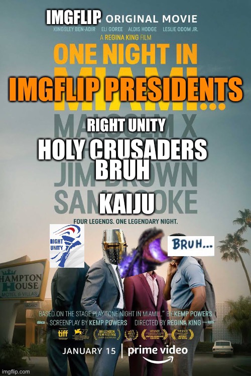 IMGFLIP; HOLY CRUSADERS; RIGHT UNITY; BRUH; KAIJU | made w/ Imgflip meme maker