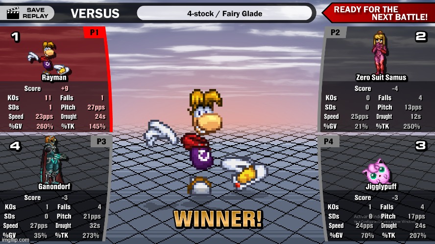 I won with Rayman | image tagged in ssf2 | made w/ Imgflip meme maker