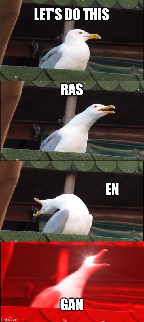 rasengan | LET'S DO THIS; RAS; EN; GAN | image tagged in memes,inhaling seagull | made w/ Imgflip meme maker