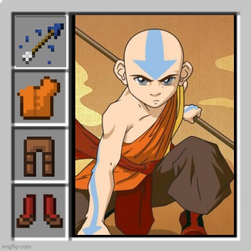 The last aircrafter | image tagged in aang,avatar the last airbender,the legend of korra,atla,minecraft,armor | made w/ Imgflip meme maker