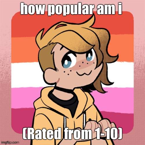 how popular am i; (Rated from 1-10) | image tagged in hey look it s bean | made w/ Imgflip meme maker