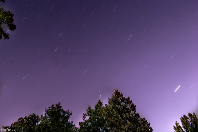 Star trails from my front yard | image tagged in star trails | made w/ Imgflip meme maker
