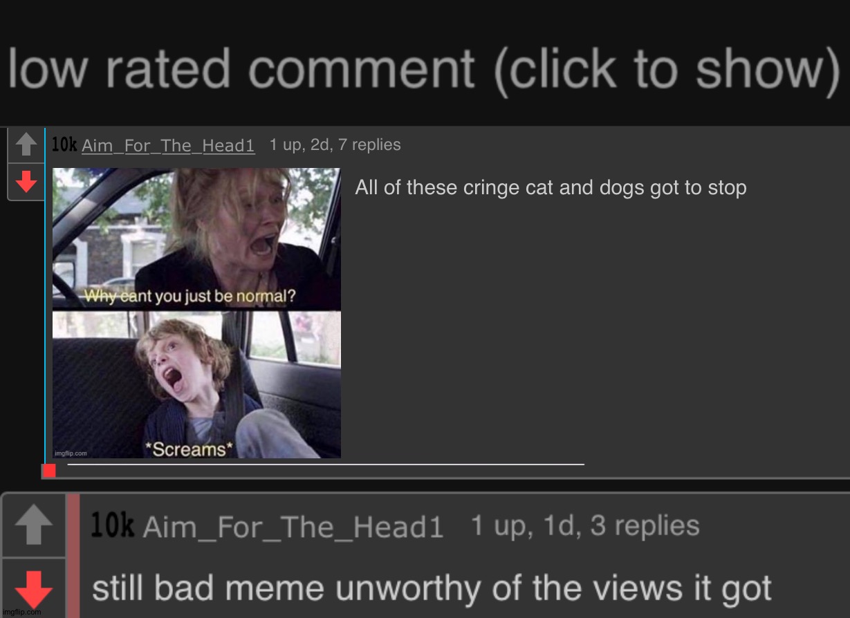 Just another day for most users to get toxic | image tagged in low rated comment dark mode version | made w/ Imgflip meme maker