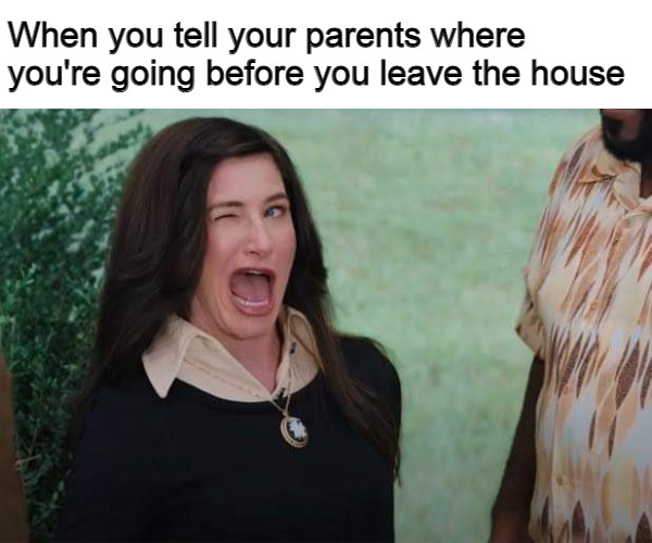 WandaVision Agnes wink | When you tell your parents where you're going before you leave the house | image tagged in wandavision agnes wink,meme,memes,meirl | made w/ Imgflip meme maker