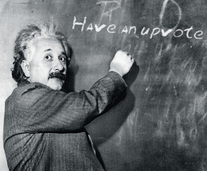High Quality Have an upvote Albert Einstein Blank Meme Template
