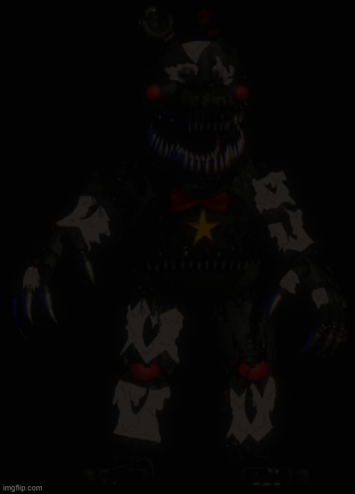 Nightmare Left Ver. 2. (I remade him to match his original description, aka a melting skeleton inside) | image tagged in fnaf,undertale,lefty,fnaf 6 | made w/ Imgflip meme maker