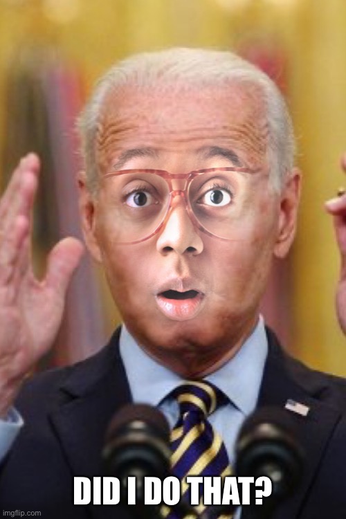 Jurkel Biden | DID I DO THAT? | image tagged in jurkel biden | made w/ Imgflip meme maker