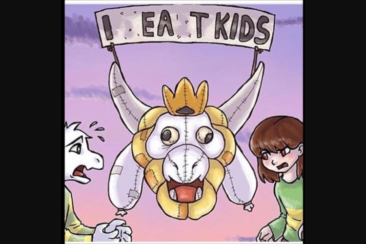 Asgore eats kids | image tagged in i eat kids | made w/ Imgflip meme maker