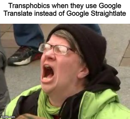 Transphobics when they use Google Translate instead of Google Straightlate | image tagged in memes,transgender,google translate | made w/ Imgflip meme maker