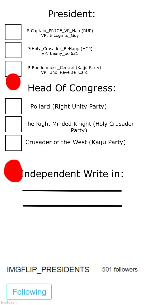 image tagged in ip august ballot | made w/ Imgflip meme maker