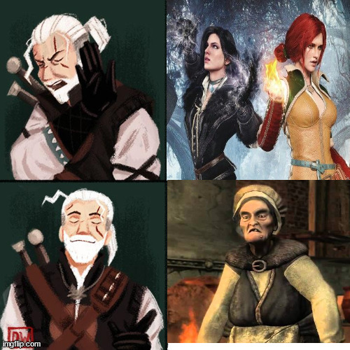 #TeamShani'sGrandma | image tagged in the witcher,witcher,yennefer,triss | made w/ Imgflip meme maker