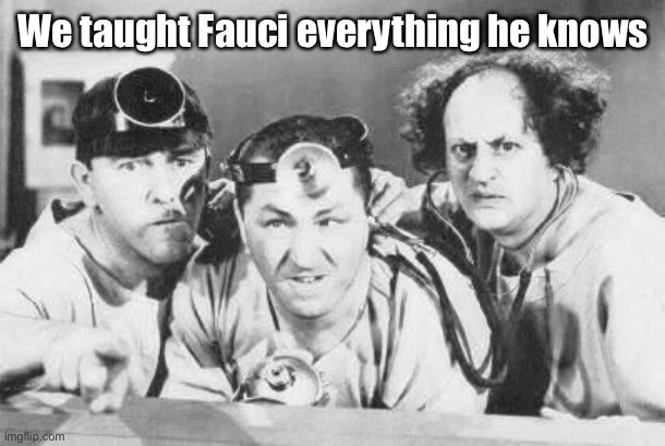 Doctor Stooges | We taught Fauci everything he knows | image tagged in doctor stooges | made w/ Imgflip meme maker