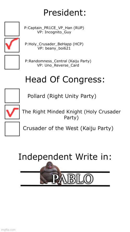 pablo 2021 | PABLO | image tagged in ip august ballot | made w/ Imgflip meme maker