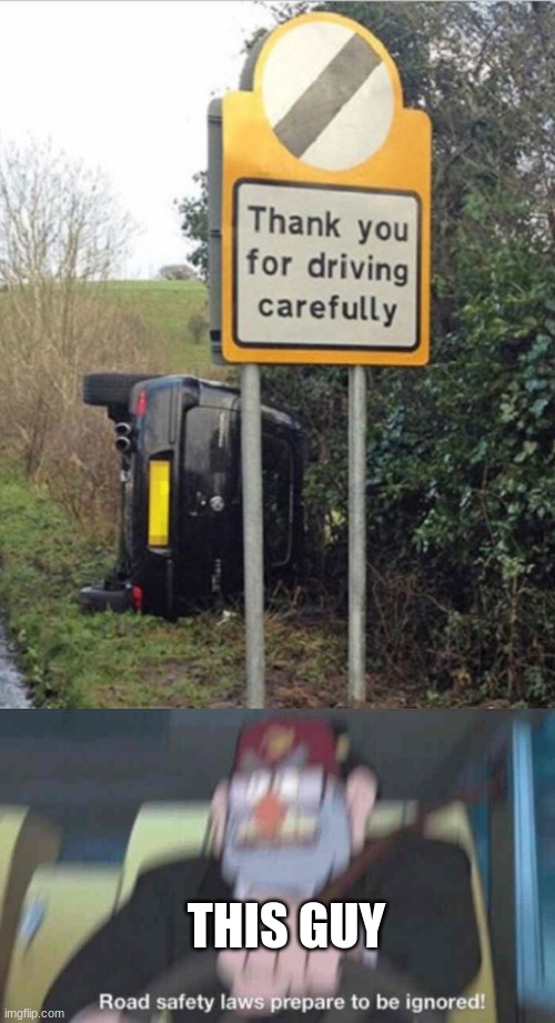 im tired of making titles so heres an imposterඞ | THIS GUY | image tagged in road safety laws prepare to be ignored,memes,signs,ironic | made w/ Imgflip meme maker