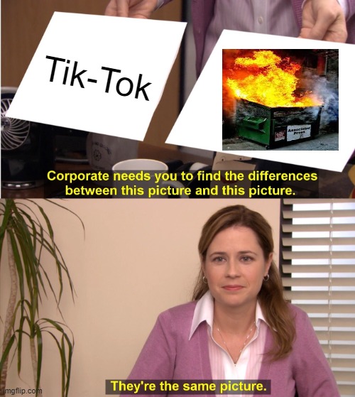 Tik Tok | Tik-Tok | image tagged in memes,they're the same picture | made w/ Imgflip meme maker