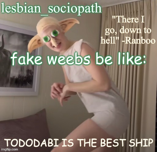 Fishie's cursed template | fake weebs be like:; TODODABI IS THE BEST SHIP | image tagged in fishie's cursed template | made w/ Imgflip meme maker
