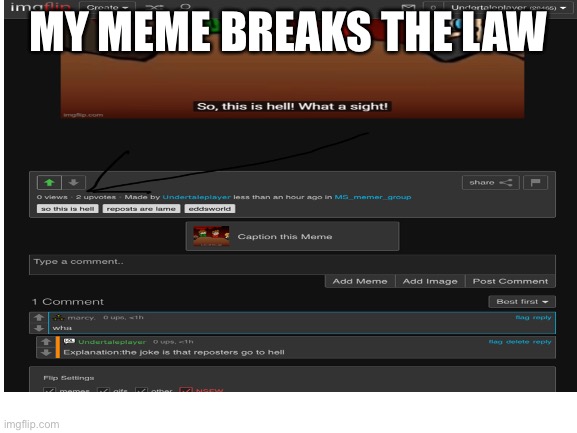 MY MEME BREAKS THE LAW | made w/ Imgflip meme maker