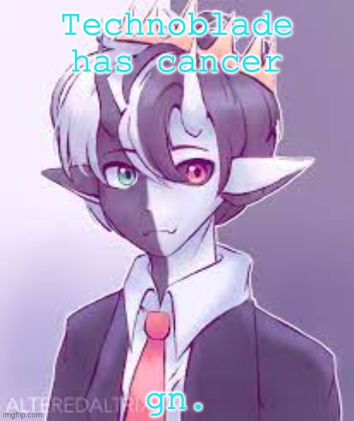 he really does have cancer and im sad | Technoblade has cancer; gn. | image tagged in ranboo's annoucement template | made w/ Imgflip meme maker