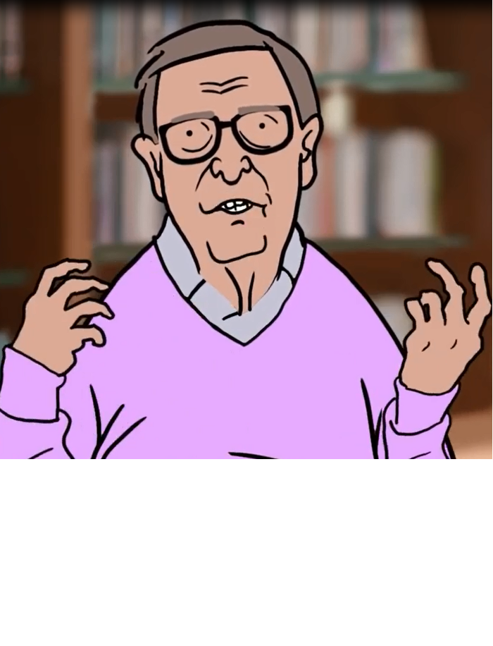 High Quality Bill Gates Cartoon Blank Meme Template