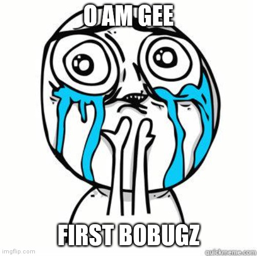 www.roblox360.com | O AM GEE; FIRST BOBUGZ | image tagged in crying face | made w/ Imgflip meme maker