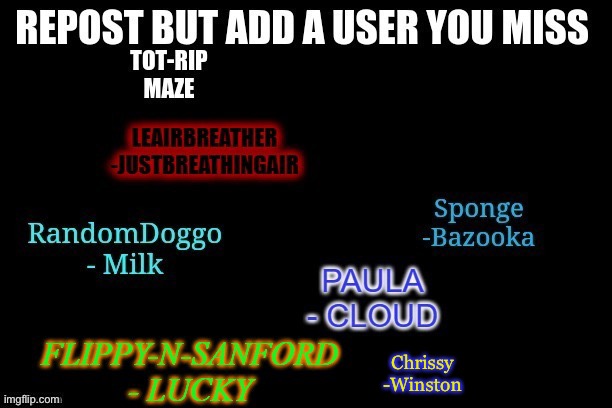 Chrissy
-Winston | made w/ Imgflip meme maker