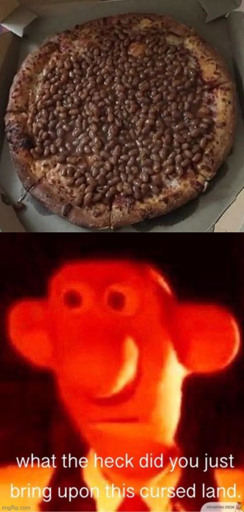 This is an abomination | image tagged in what the heck did you just bring upon this cursed land,pizza time stops,wtf,stupid,disgusting,pizza | made w/ Imgflip meme maker
