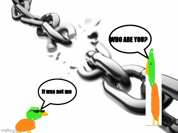 High Quality duck u meets ducc after ducc broke the chain Blank Meme Template