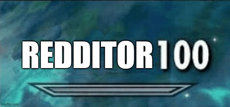 Skyrim skill meme | REDDITOR | image tagged in skyrim skill meme | made w/ Imgflip meme maker