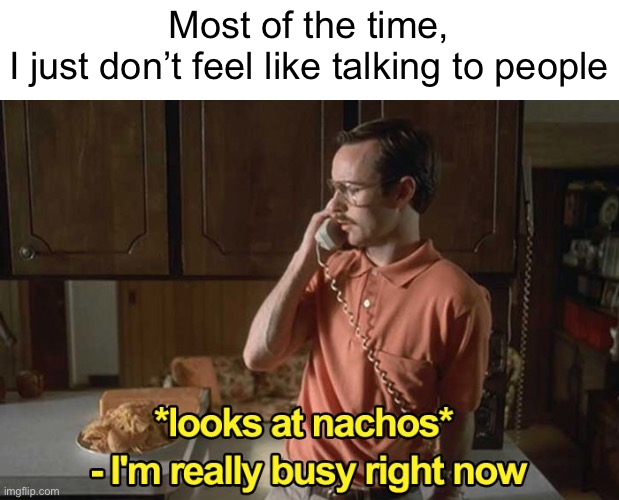 Please Don’t Take It Personally | Most of the time,
I just don’t feel like talking to people | image tagged in funny memes,napoleon dynamite | made w/ Imgflip meme maker