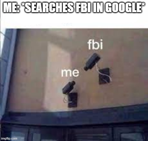 FbI oPeN uP | ME: *SEARCHES FBI IN GOOGLE* | image tagged in fbi | made w/ Imgflip meme maker