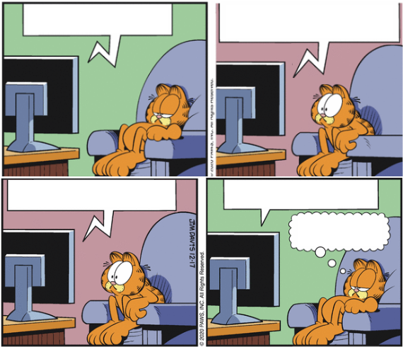 Garfield watching tv Blank Meme Template