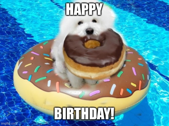 Happy Birthday Dog Donut | HAPPY; BIRTHDAY! | image tagged in happy birthday | made w/ Imgflip meme maker