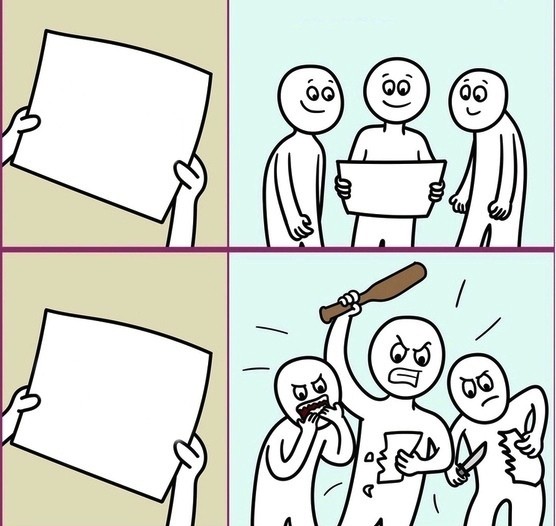 High Quality People with papers Blank Meme Template