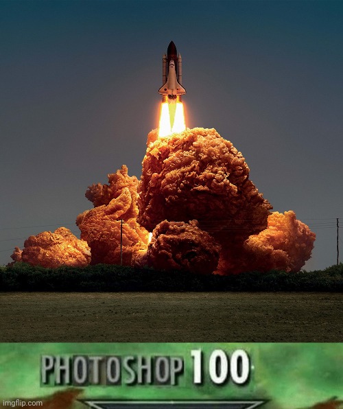 Photoshop 100: I see fried chicken. | image tagged in photoshop 100,fried chicken,funny,memes,meme,photoshop | made w/ Imgflip meme maker