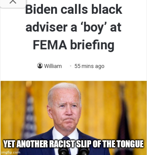 YET ANOTHER RACIST SLIP OF THE TONGUE | made w/ Imgflip meme maker