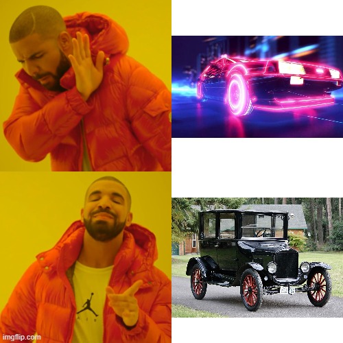 Vintage cars are better | image tagged in memes,drake hotline bling | made w/ Imgflip meme maker