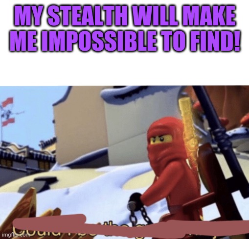 Could I Be The Green Ninja? | MY STEALTH WILL MAKE ME IMPOSSIBLE TO FIND! | image tagged in could i be the green ninja | made w/ Imgflip meme maker