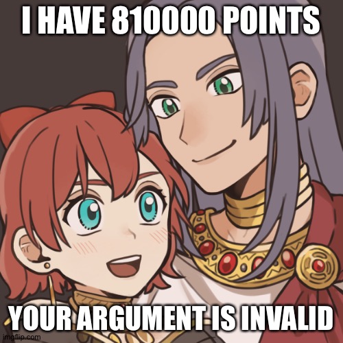Sayori and Sephiroth | I HAVE 810000 POINTS; YOUR ARGUMENT IS INVALID | image tagged in sayori and sephiroth | made w/ Imgflip meme maker