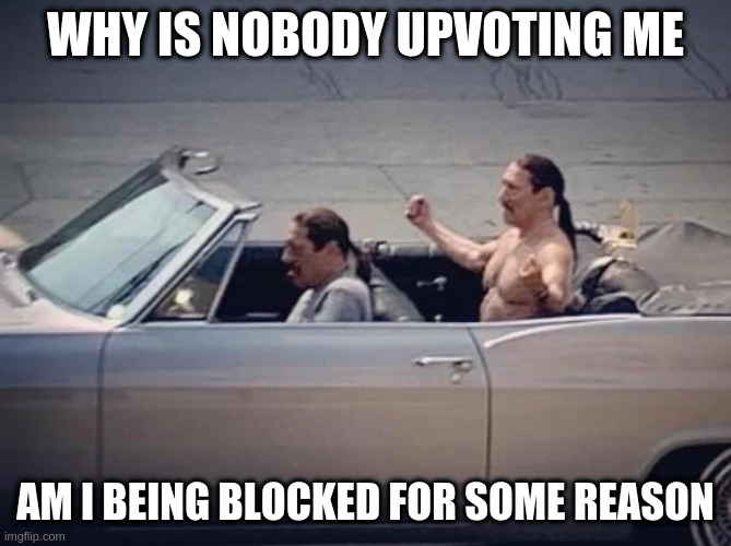 let's see some memes people!!!! | WHY IS NOBODY UPVOTING ME; AM I BEING BLOCKED FOR SOME REASON | image tagged in irony,canada | made w/ Imgflip meme maker