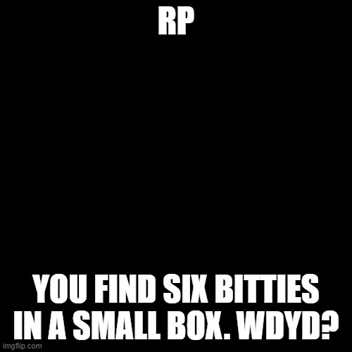 Six Bitties RP | RP; YOU FIND SIX BITTIES IN A SMALL BOX. WDYD? | made w/ Imgflip meme maker