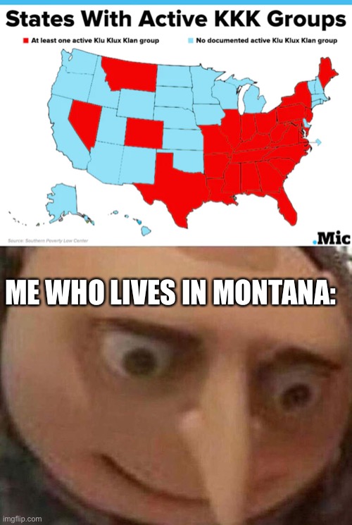 This is bad. | ME WHO LIVES IN MONTANA: | image tagged in gru meme | made w/ Imgflip meme maker