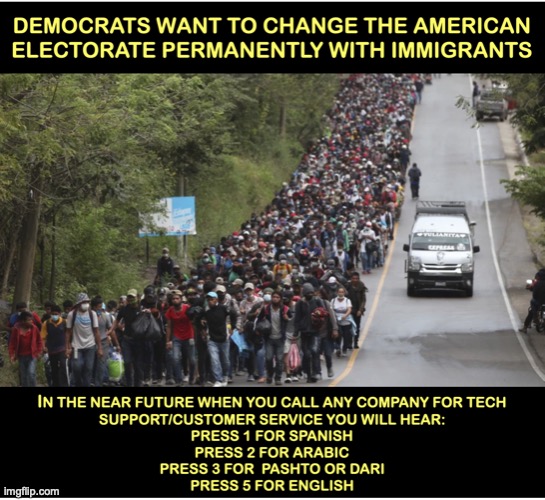 Dems change US electorate | image tagged in illegal immigration | made w/ Imgflip meme maker
