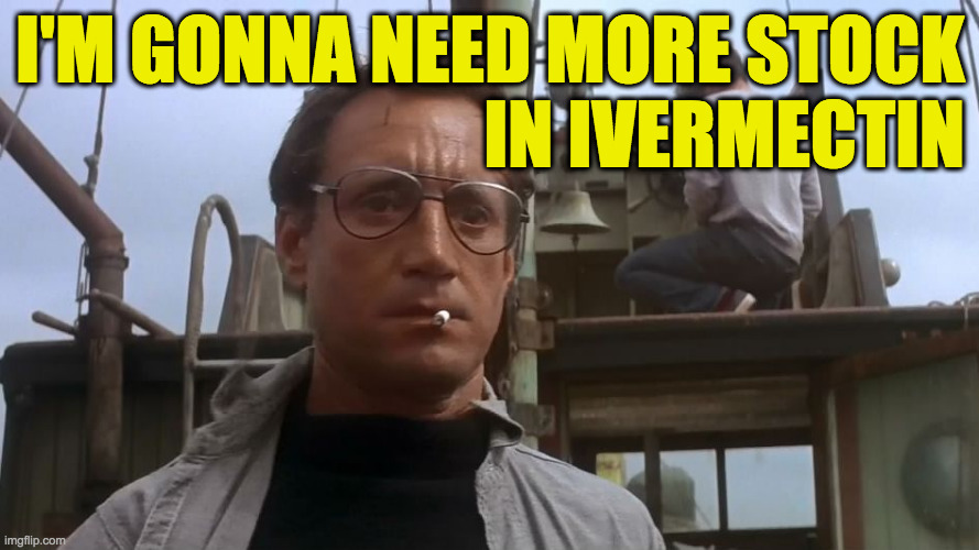 Going to need a bigger boat | I'M GONNA NEED MORE STOCK
IN IVERMECTIN | image tagged in going to need a bigger boat | made w/ Imgflip meme maker