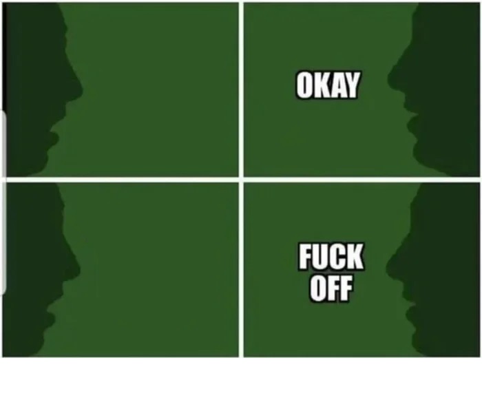 High Quality Okay Fuck Off Blank Meme Template