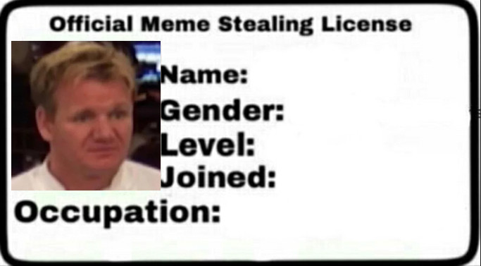 High Quality meme stealing license Blank Meme Template