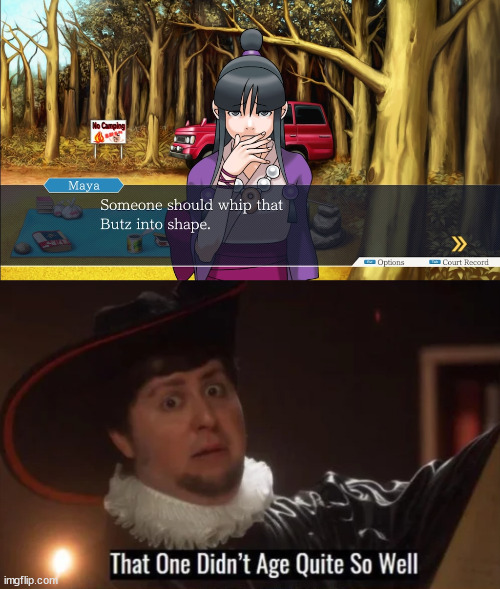 Franzy's Whippity-Whip Trip | image tagged in that one didn't age quite well,ace attorney | made w/ Imgflip meme maker