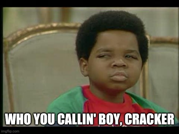 gary coleman | WHO YOU CALLIN' BOY, CRACKER | image tagged in gary coleman | made w/ Imgflip meme maker