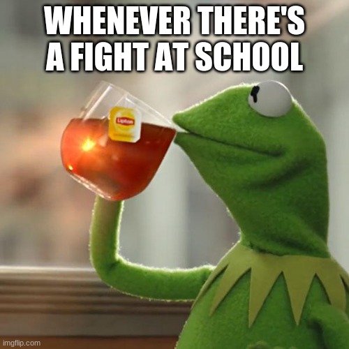But That's None Of My Business Meme |  WHENEVER THERE'S A FIGHT AT SCHOOL | image tagged in memes,but that's none of my business,kermit the frog | made w/ Imgflip meme maker
